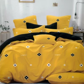 sárga fekete virágos ágyneműhuzat garnitúra