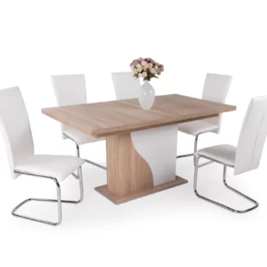 Aliz asztal sonoma tölgy és rusztik fehér kombinációban