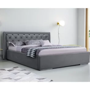 Mantire ágyrácsos ágy szürke színben 160x200 cm-es fekvőfelülettel. Összesen 5 színben érhető el a termék: púder, fekete, csontfehér, szürke és világosbarna színben.