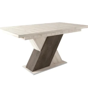 A Diana asztal egy modern megjelenésű, strapabíró darab, amely 3 különböző színkombinációban érhető el. Illetve kétféle méretben. Ez az asztal iszap és justus tölgy színű és 160 cm-es.