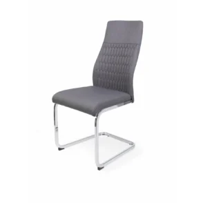 Levante szék szövet kárpittal, krómozott fém lábakkal. Modern stílusú, igazán stabil ülőalkalmatosság. Ez a szék sötétszürke színű.