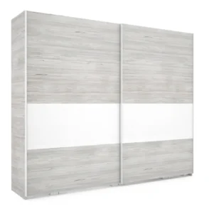Malibu gardrób bútorlapos változatban, tolóajtós kivitelben. Két ajtaja szintén 8 panelből áll, melynek színei egyenként variálhatóak. 7 féle méretben érhető el. A képen látható gardrób katthult és rusztik fehér színű.