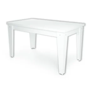 A Pedro asztalt modern, letisztult vonalak jellemzik, ennek köszönhetően klasszikus otthonokba is könnyen beleillik. 140 cm-es méretben és 8 különböző színben. A képen fehér színű asztal látható.