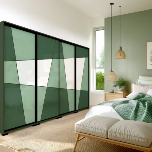 Italy Abstrack gardrób - tolóajtós kivitel, 88 egyedi frontkombinációban. Klasszikus, modern geometrikus és természet ihlette minták.