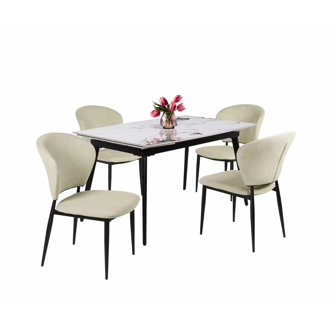 Rebeka-asztal-feher-marvany-Anett-szek-beige Rebeka-asztal-feher-marvany-Anett-szek-beige