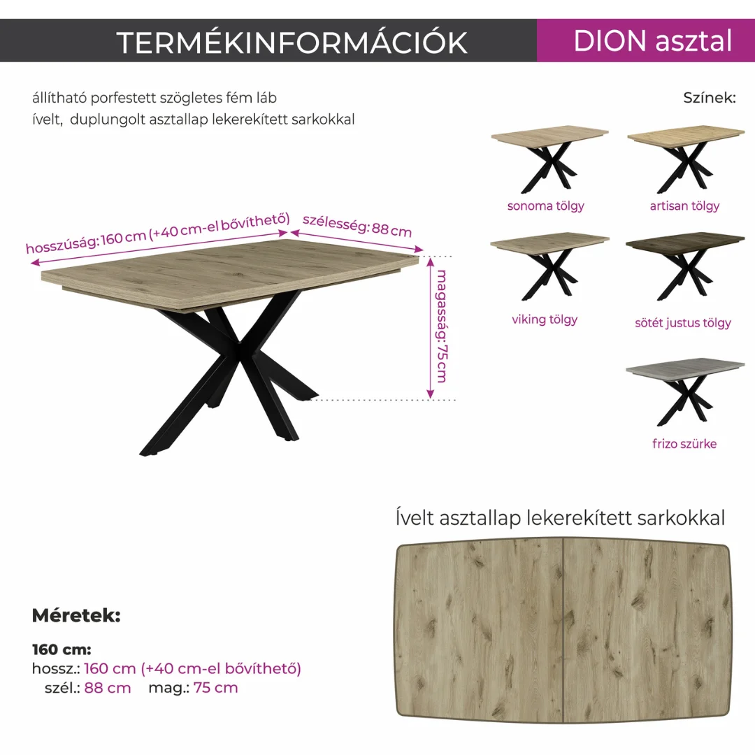Meretrajz-Dion-asztal Meretrajz-Dion-asztal